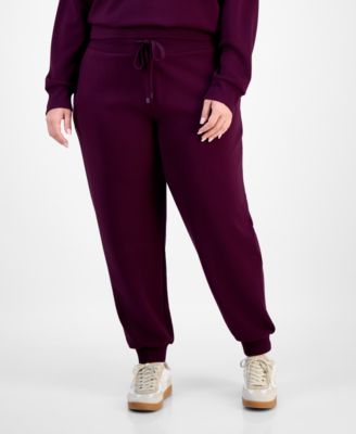 Trendy Plus Size Cozy Scuba Drawstring Jogger Pants, Macy's Exclusive