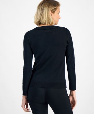 Women's Rhinestone-Trim Sweater, Macy's Exclusive