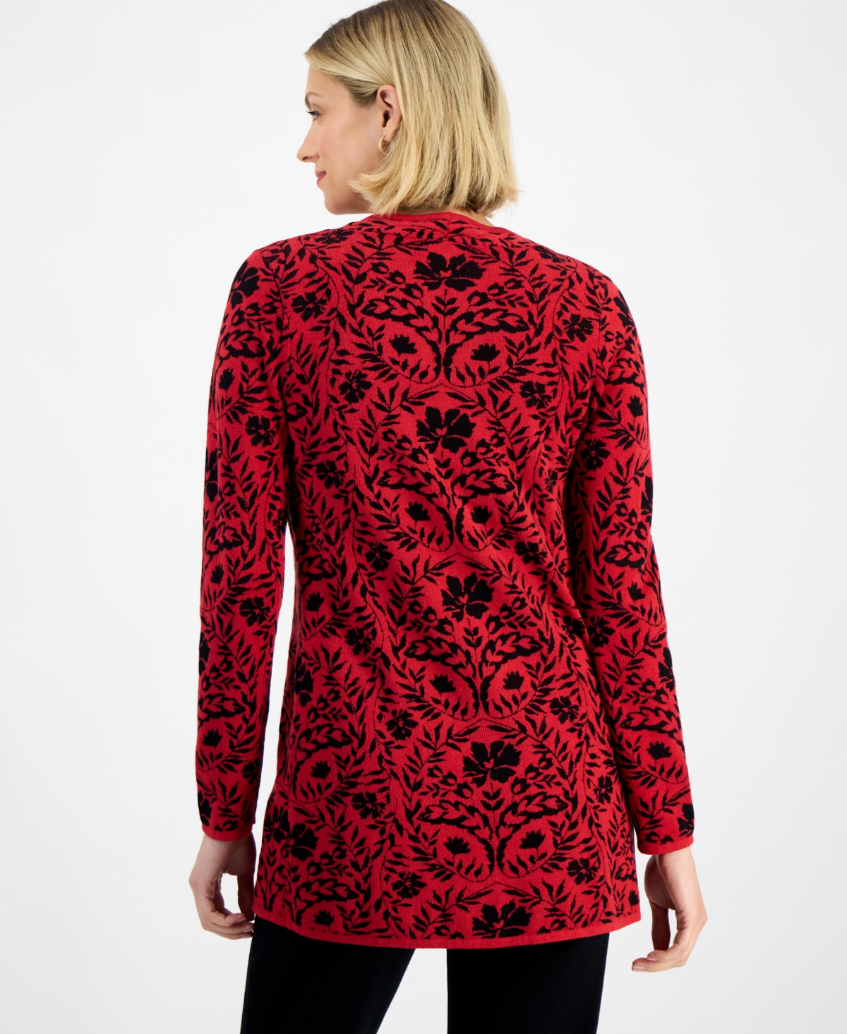 Jm Collection Women's Printed Open-front Cardigan, Macy's Exclusive In Multi