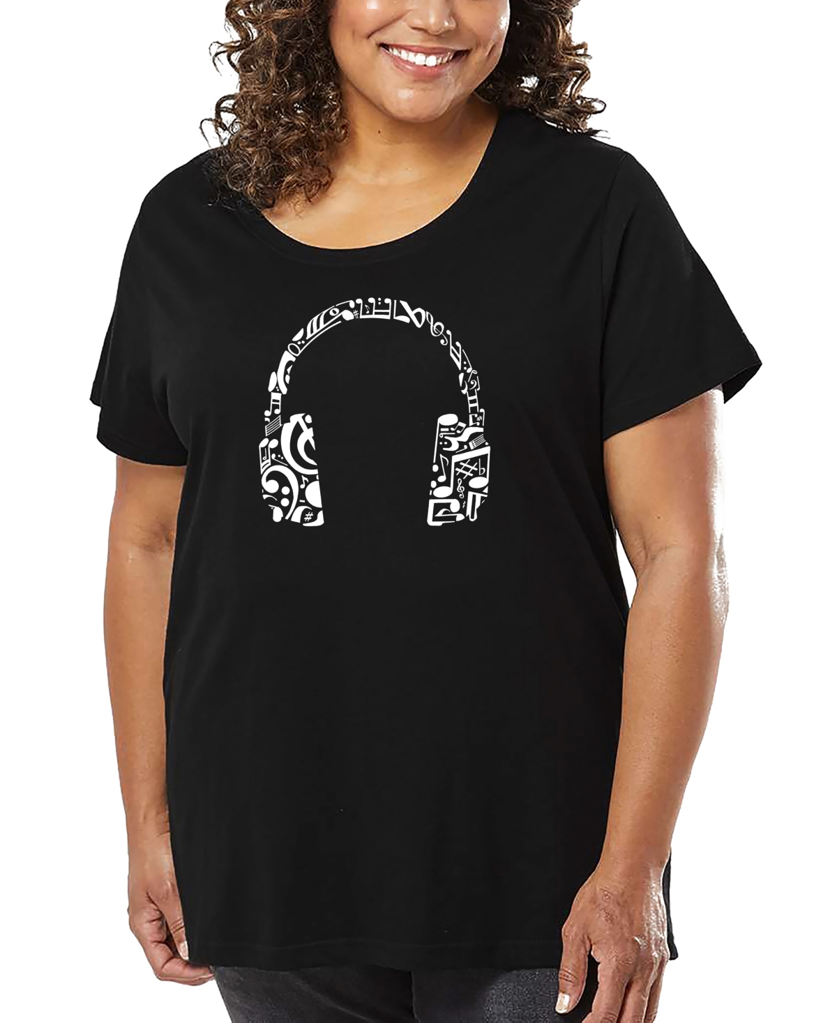 La Pop Art Plus Size Crazy Little Thing Called Love Word Art T-shirt In Black