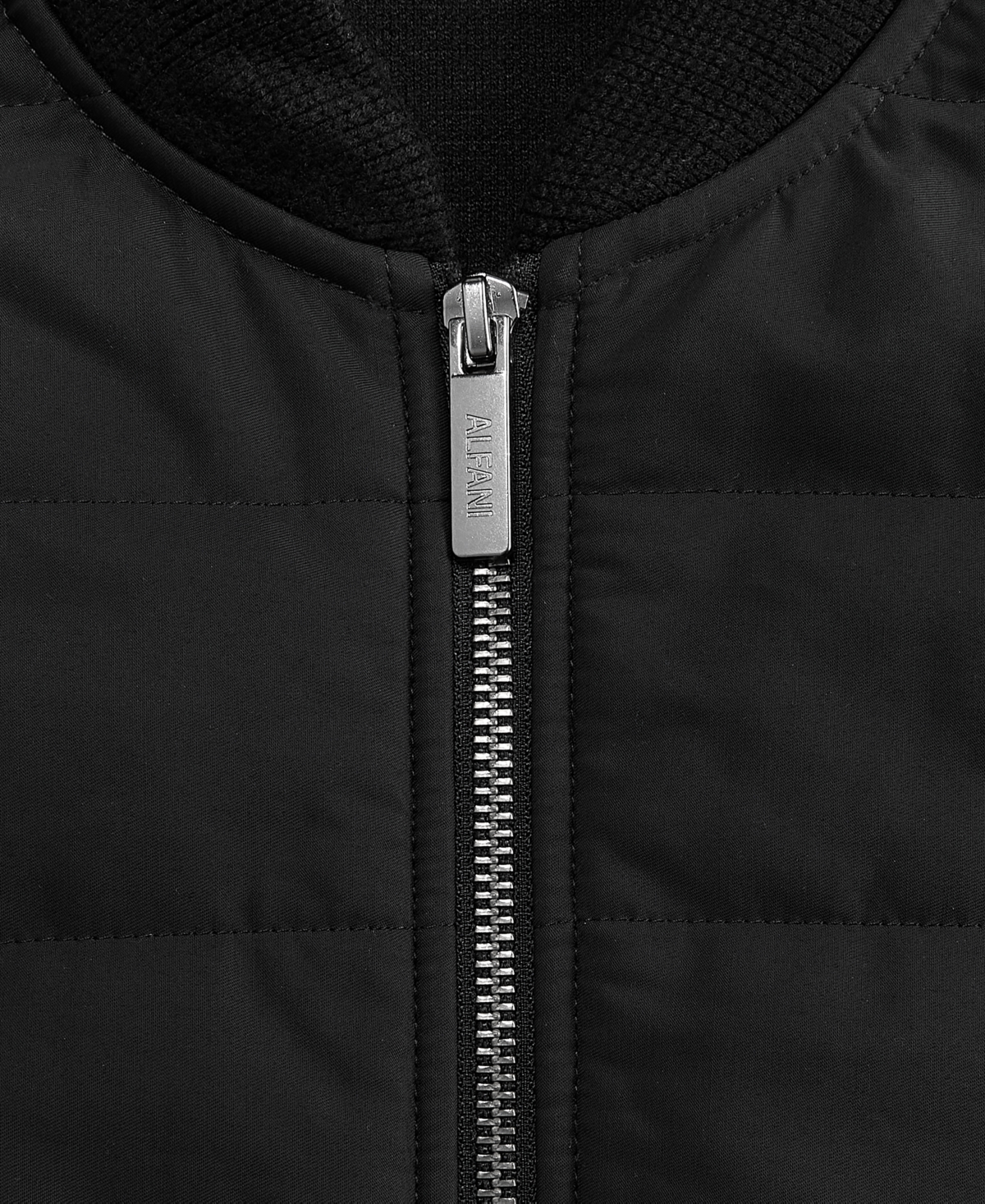Alfani Men's Long Sleeve Mixed Media Jacket, Macy's Exclusive In Black