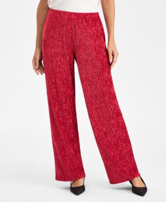 Women's Pleated Velvet Pants, Macy's Exclusive