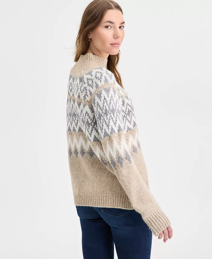 Women's Fair Isle Mock-Neck Sweater - thumbnail 6