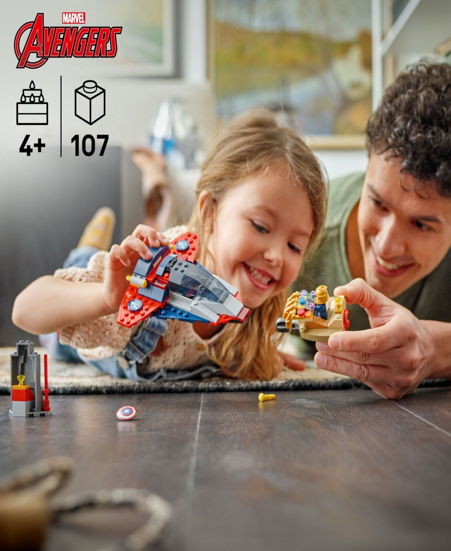 Детские конструкторы LEGO® Marvel Captain America vs. Thanos Kids Toy 76319, 107 Pieces — фото 2