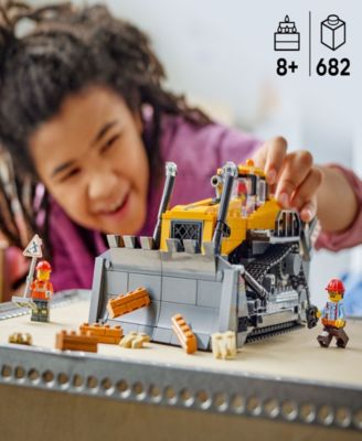 City Yellow Bulldozer 60466 Toy Building Set, 682 Pieces