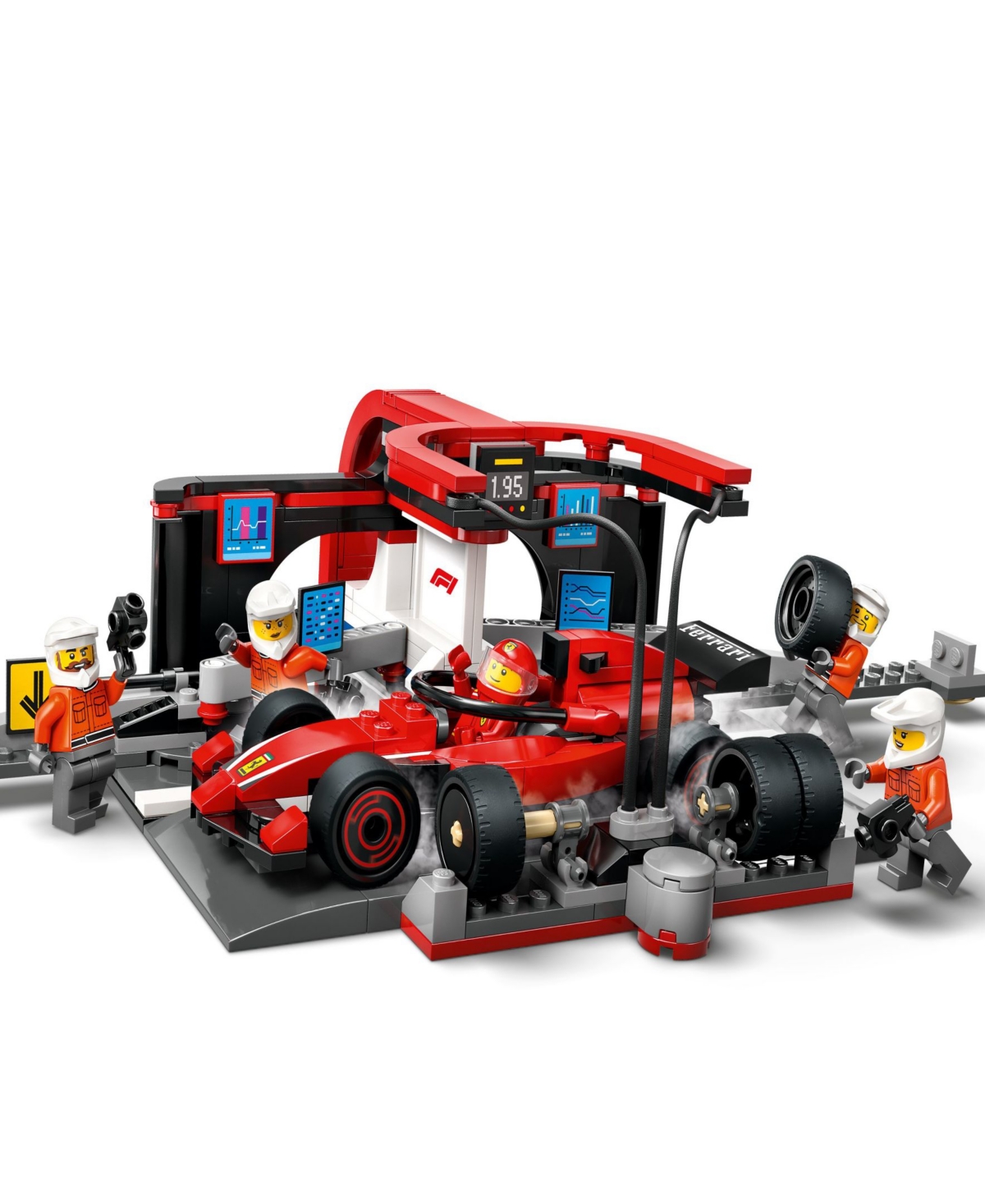 Lego City F1 Pit Stop Pit Crew With Ferrari Car Toy 60443, 322 Pieces In Multi