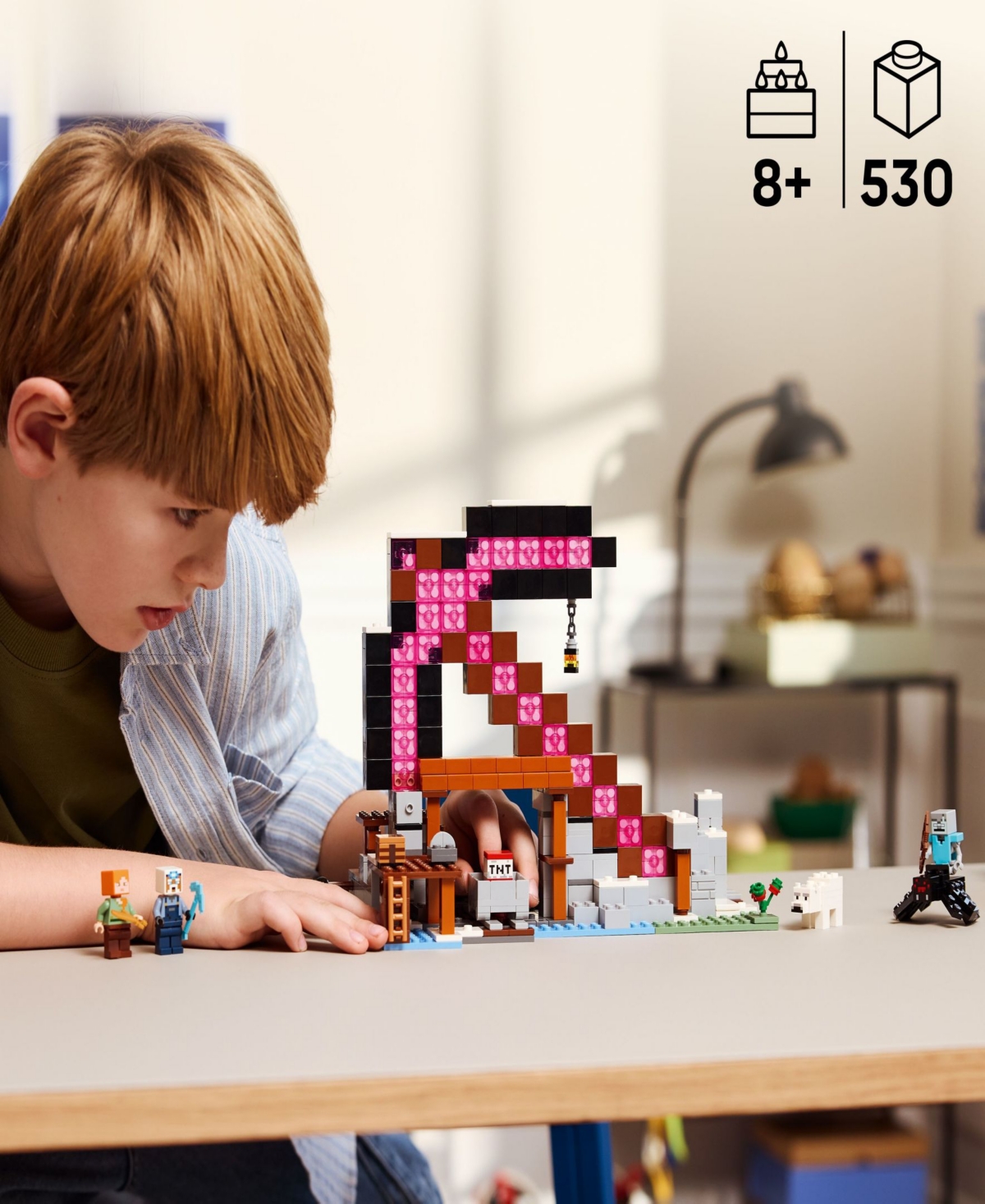 Lego Minecraft The Pickaxe Mine 21277 Toy Building Set, 530 Pieces In Multi