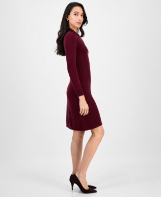 Petite Cable-Knit Half-Zip Sweater Dress