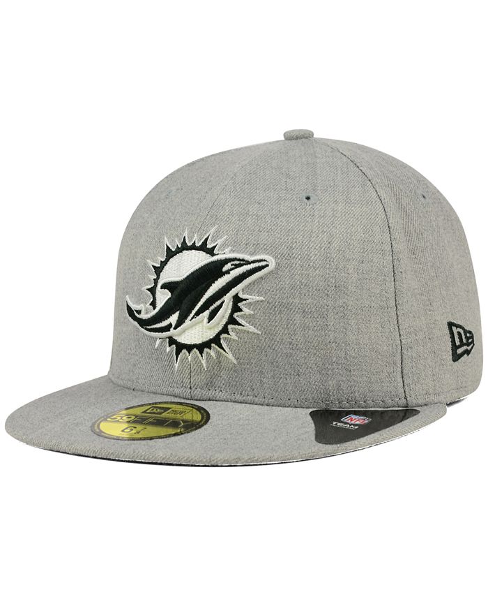 New Era Miami Dolphins Heather Black White 59FIFTY Fitted Cap - Macy's