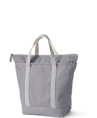 School Uniform Large Solid Color 5 Pocket Zip Top Canvas Tote Bag
