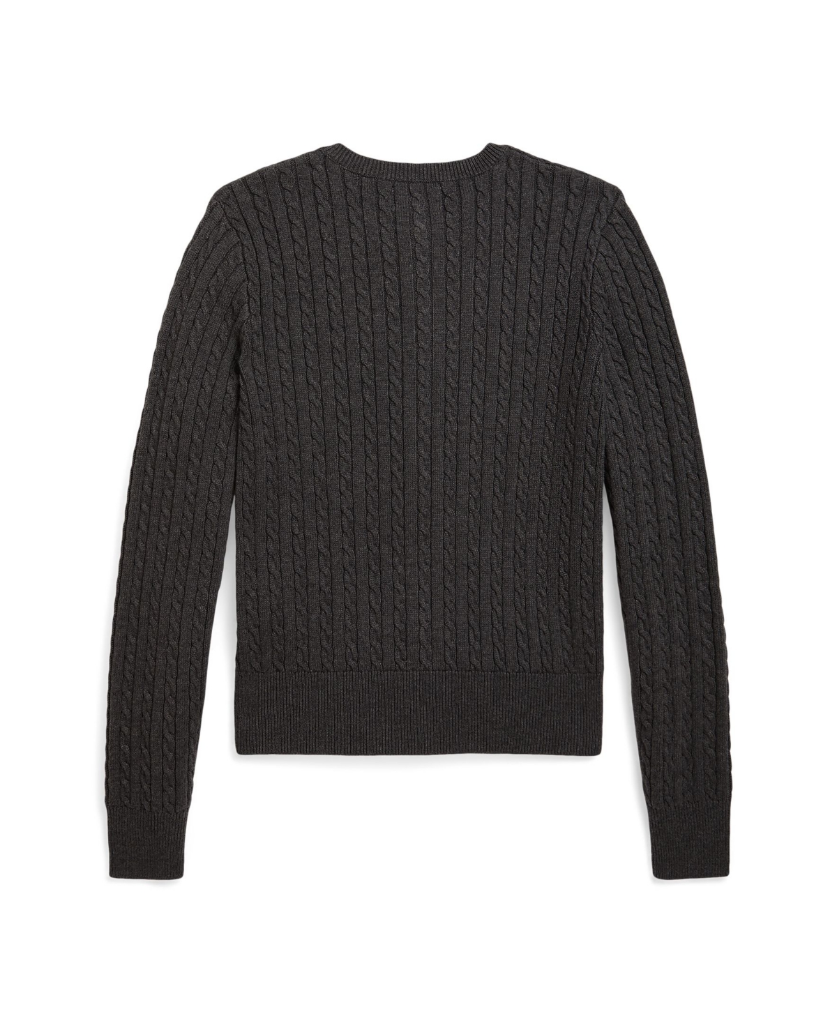 Polo Ralph Lauren Big Girls Mini-cable Cotton Cardigan In Black