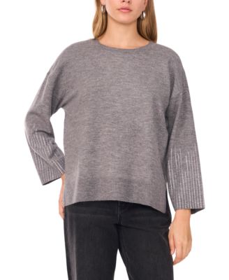 Women's Crewneck Rhinestone Long-Sleeve Sweater