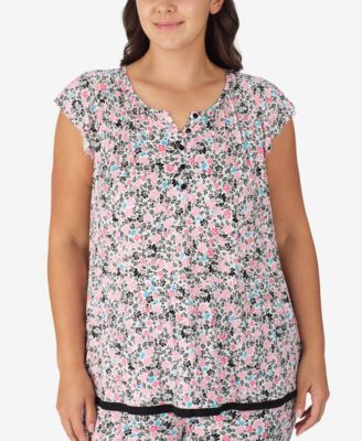 Plus Size Short Sleeve Cropped Pajama Set