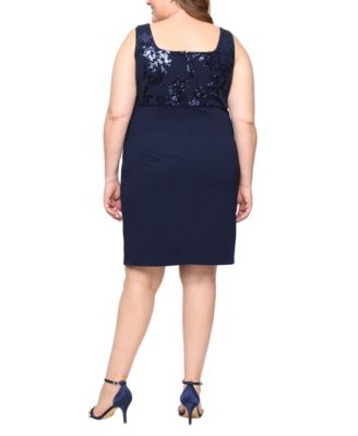 Plus Size Short Stretch Scuba Crepe 3/4-Sleeve Jacket Dress