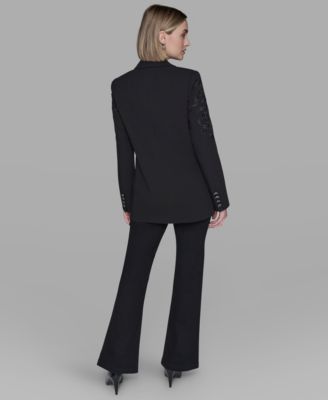 Women's Embroidered Notch-Collar Blazer