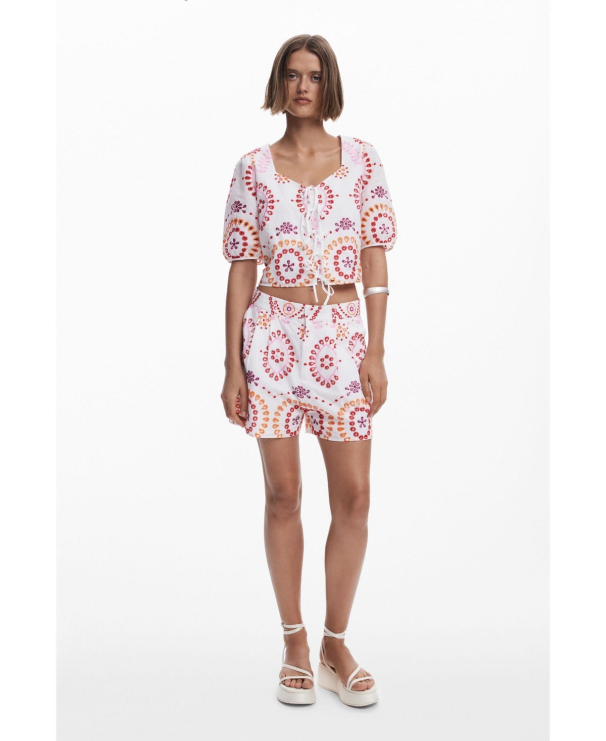 Desigual Women's Printed Boho tie blouse