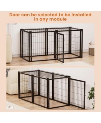 47.2 in. L x 22 in. W x 24 in. H. Dog Crate 47.2" Dog Kennel for Small Medium Dogs, Puppy Dog Playpen with Top in Black