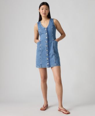 Women's Vianna Denim Button-Front Vest Dress