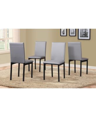 Citico 5-Pc Dinette Set with Faux Marble Top, White Table with Gray Chairs