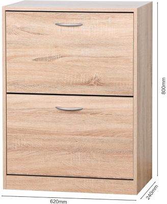 2 Flip Drawers Shoe Cabinet - Modern 2-Tier Free Standing Shoe Rack for Heels, Boots, Slippers, Entrance Hallway, 20.94x9.45x43.11 Inch.