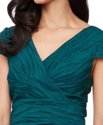 Women's Crinkle Stretch Taffeta Long Gown