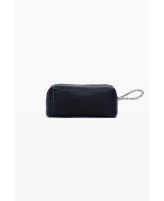 Women's Medium faux leather toiletry bag with contrasts