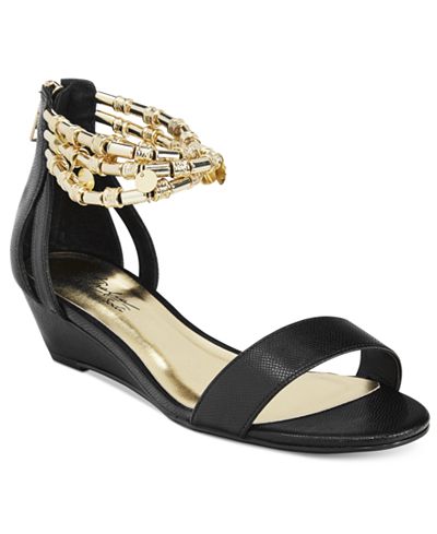 Thalia Sodi Lordes Ankle-Chain Demi Wedge Sandals, Only at Macy's ...