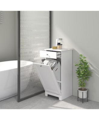 Tilt Out Laundry Hamper, Laundry Hamper Cabinet with Drawer