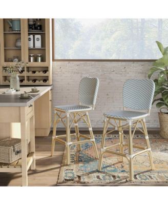 Adino Aluminum Woven Seat Patio Bar Chair (Set of 2)