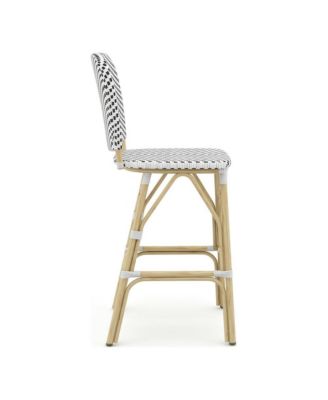 Adino Aluminum Woven Seat Patio Bar Chair (Set of 2)