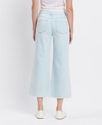 Women's High Rise Crop Wide Leg Jeans