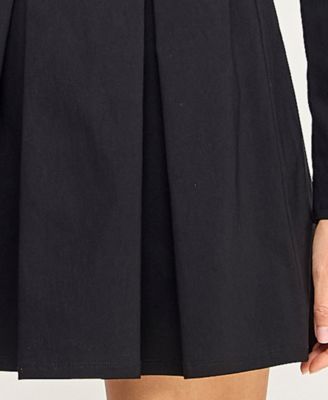 Juniors' Long Sleeve Square Neck Dress