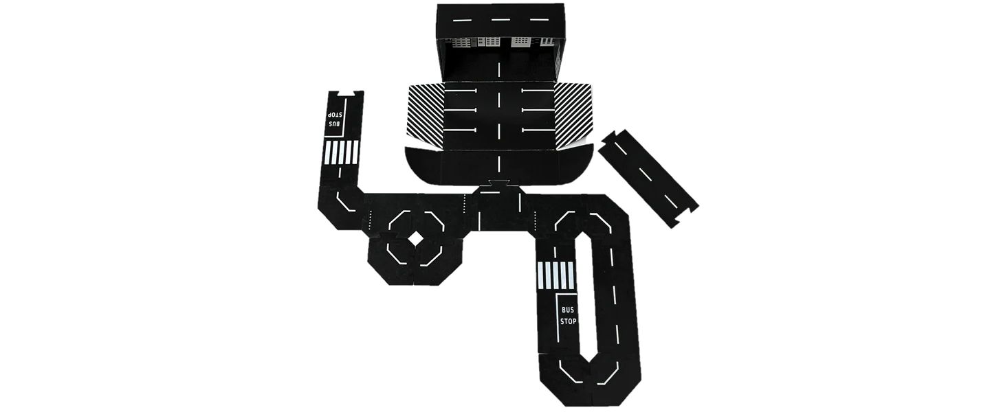 Детский конструктор ToddleRoad City 14-Piece Indoor-Outdoor Road Building Set, Ages 3+, цвет: Чёрный — фото 4