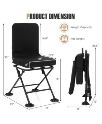 Folding Hunting Blind Chair with Swivel Base and Duck Feet