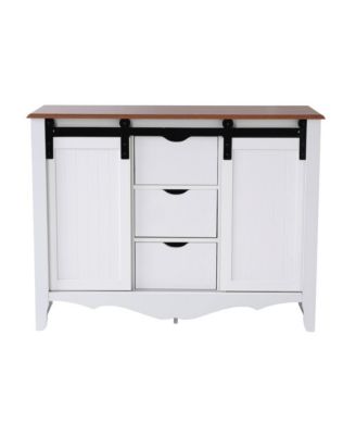 Countryside Barn Door Buffet with Two Sliding Barn Doors and Three Drawers