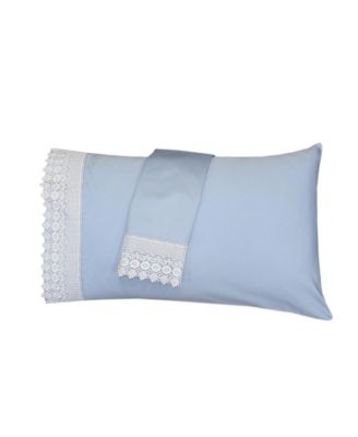 Embellished 4-Inch Lace Trim Pillowcases (Pair) Luxury 608 Thread Count - USA, Standard