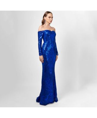 Women's Zoya Long Sleeve Sequin Gown