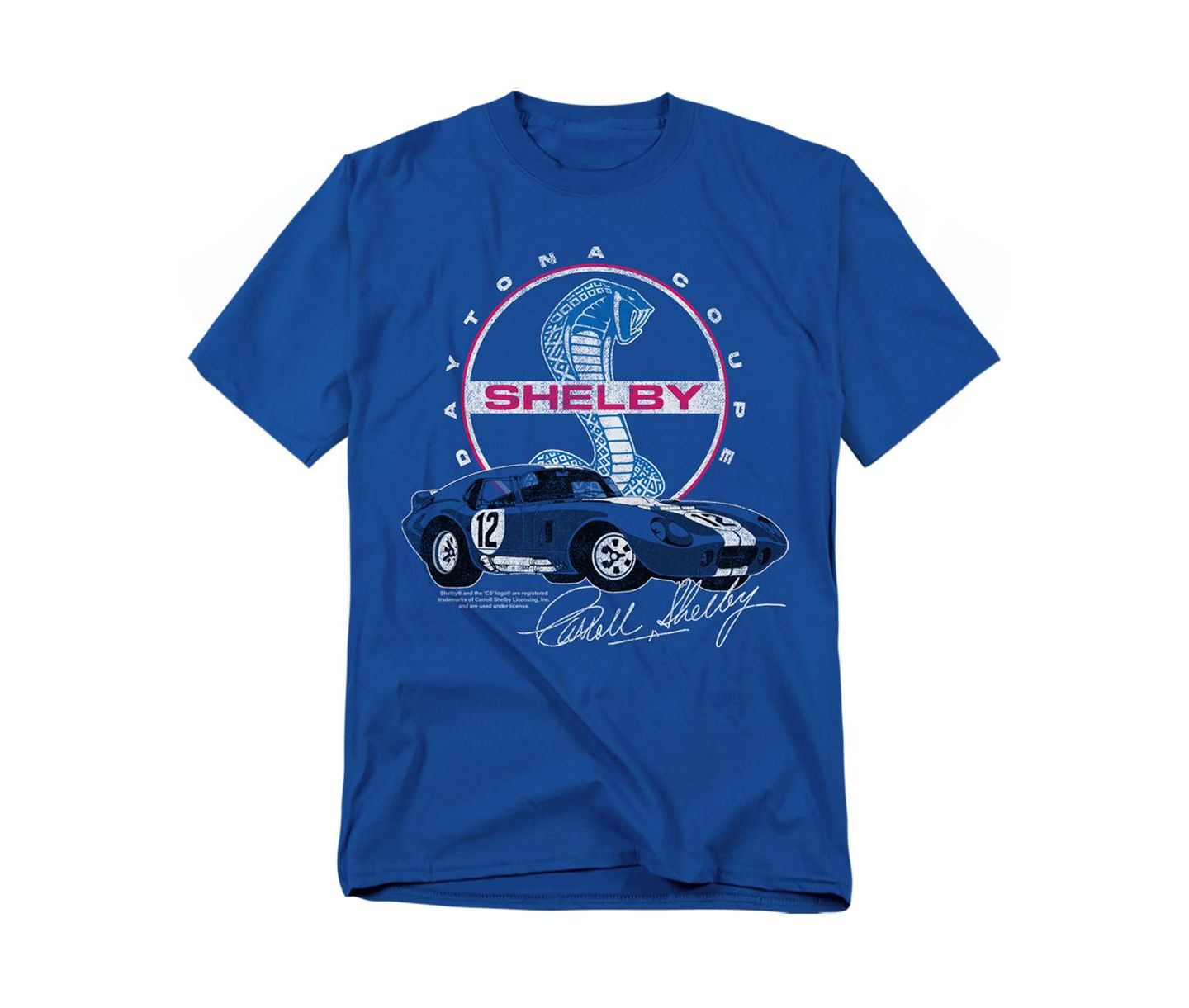 Мужская футболка Shelby Cobra Big & Tall Carroll Shelby Daytona Coupe Circle Logo, цвет: Королевский синий — фото 1