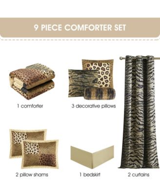 Tucson Animal Print 9-Pc. Comforter Set, California King