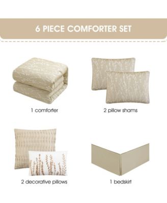 Priya Floral 6-Pc. Comforter Set, Queen