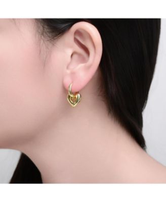 14K Gold Plated Heart Earrings