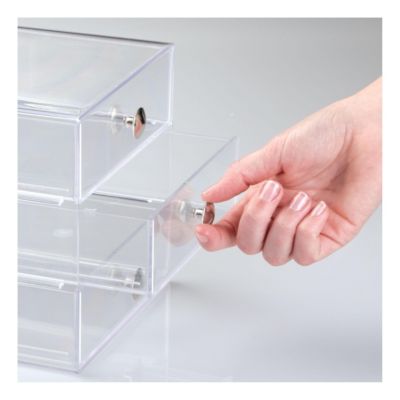 Stackable 3-Drawer Set of 2 Vanity Makeup Organizer