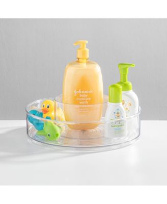 12-inch Divided Lazy Susan for Bathroom Storage - Clear