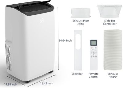14,000 BTU 4-in-1 Portable Air Conditioner with Fan, Dehumidifier, Remote & Timer for Rooms up to 750 Sq Ft