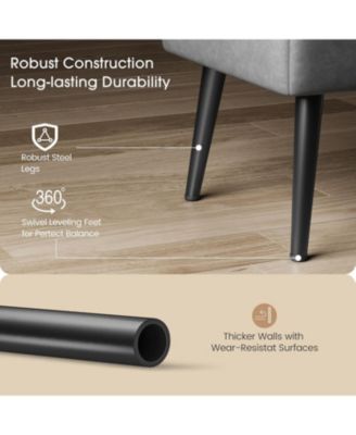 Storage Ottoman Bench, Mid-Century Modern Synthetic Leather, Grey, Safety Hinges, Loads 680 lbs, Entryway & Bedroom