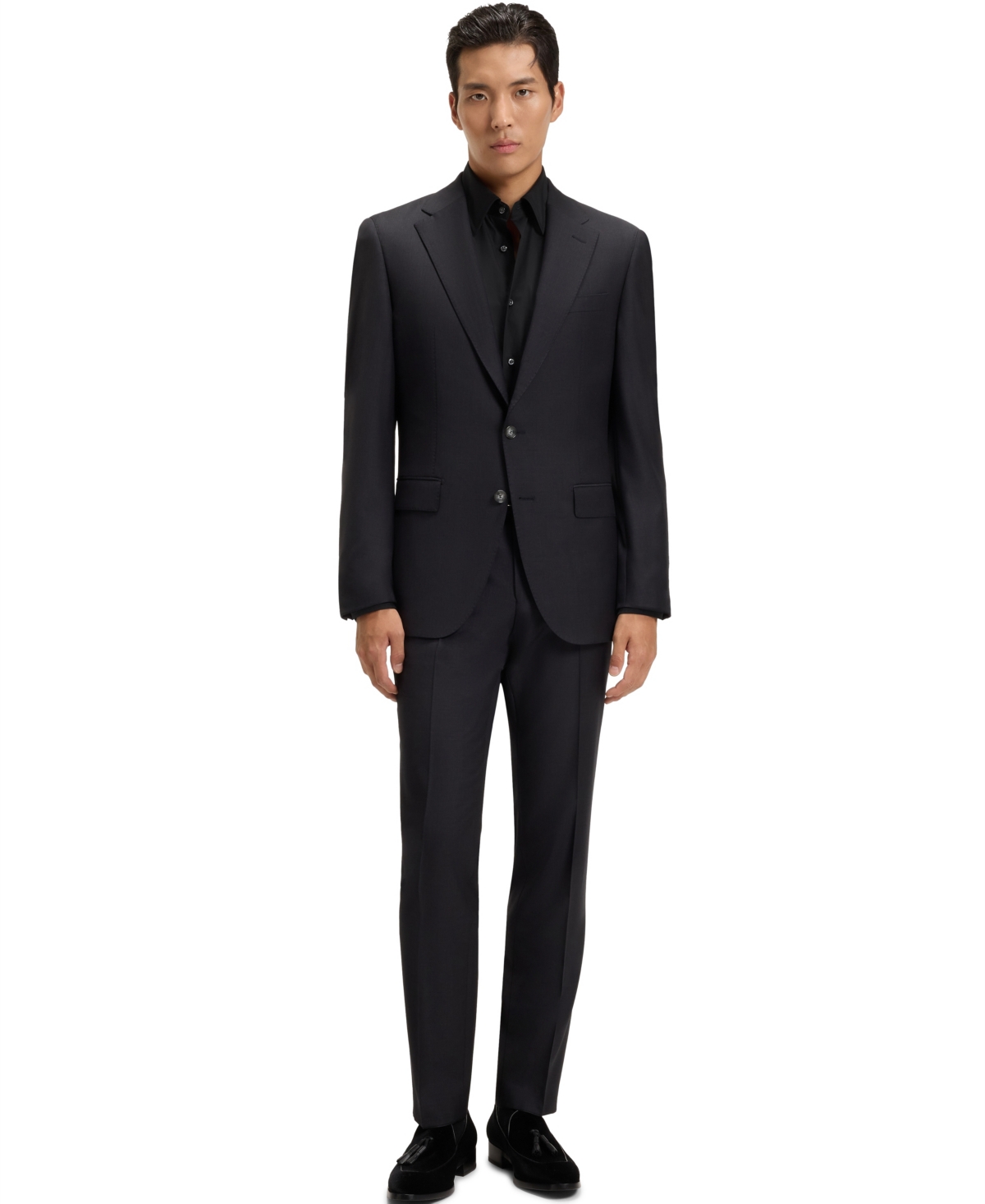 Hugo Boss Linen Shirt In Black