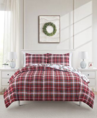 Wreath With Bow Reversible 3-Pc. Comforter Sets, Created for Macy's