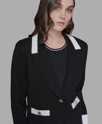 Women's Cotton One-Button Knit Blazer