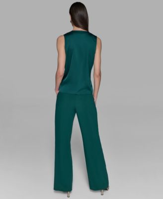 Women's Sleeveless V-Neck Blouse Top