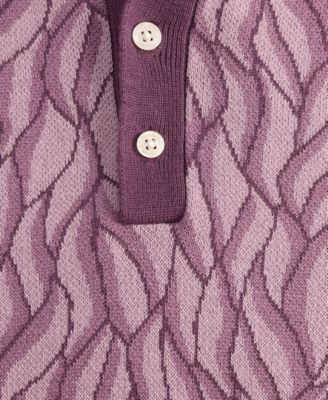Men's Short Sleeve Birdseye Jacquard Polo Sweater, Macy's Exclusive